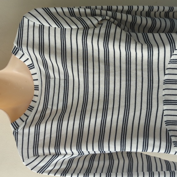 Maeve By Anthropologie Eliza Thermal Striped Babydoll Tunic S - Picture 8 of 15